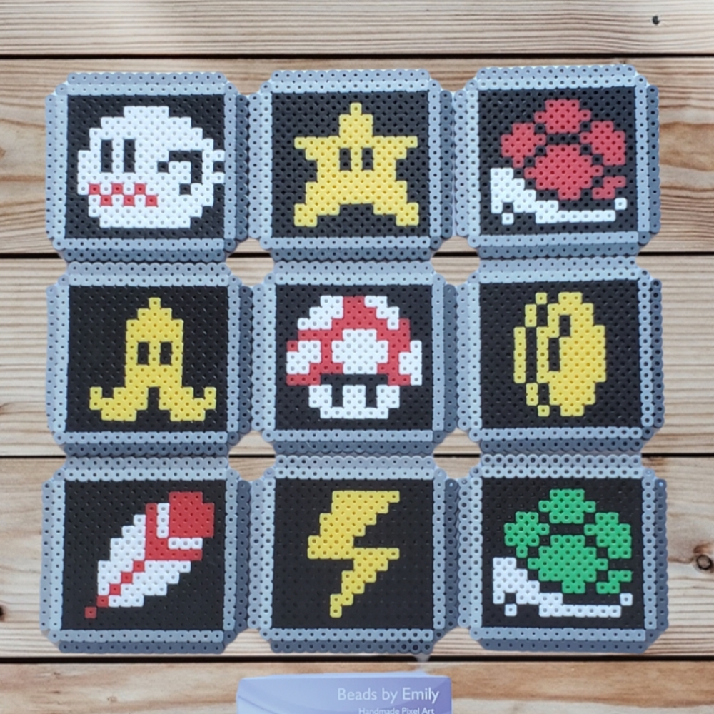 Mario Kart Power-Up Magnets - Game Room Decor, Locker Magnets, Super Nintendo